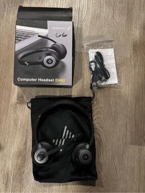 JIAMQISHI EH02 Wireless Bluetooth Computer Headset w/ USB Dongle & Mic